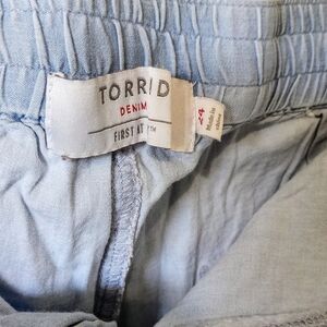 Torrid Blue Cargo Shorts with Durable Fabric Size 24